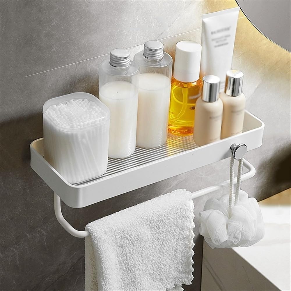 estante para ducha Estante de ducha acrílico montado en la pared con gancho for almacenamiento de esquina de baño 30-40cm(30cm)