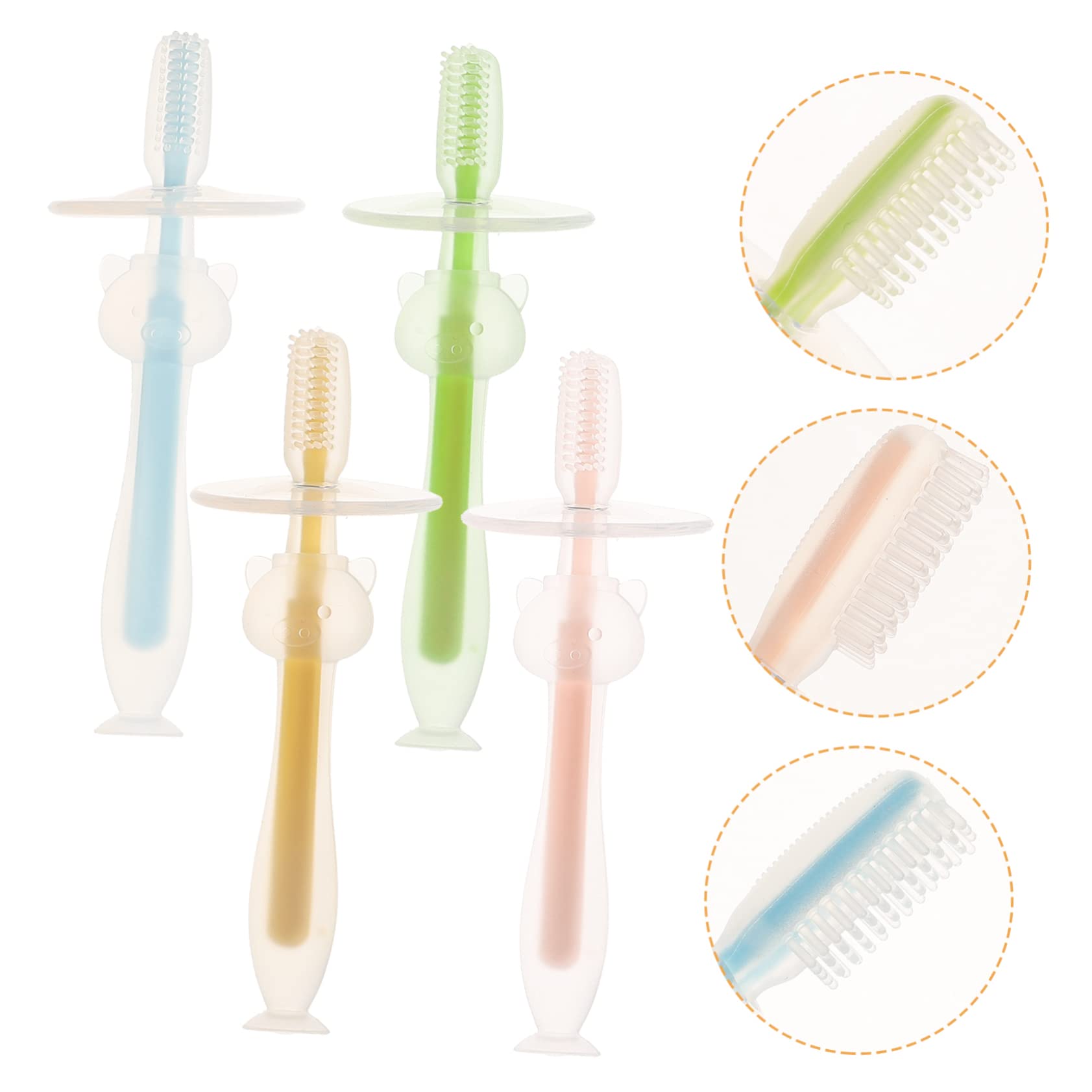 Healeved 16pezzi Spazzolini Per Ragazzo Ragazza Con Base Ventosa Spazzolini Per La Pulizia Orale Infante Mesi Pastello Design Ergonomico e Setole Morbide Per e Gengive Sensibili