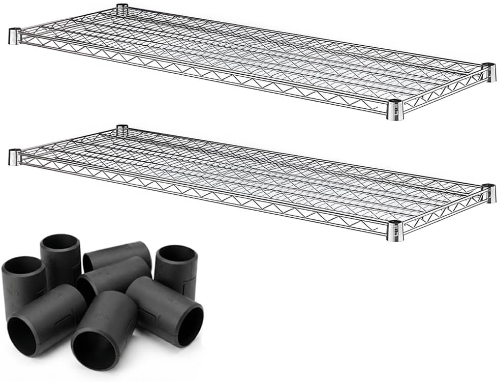 Chrome Wire Shelf for Shelving Units, 2-Pack 18" x 48" Replacement Shelves for Wire Rack, NSF Additional Heavy Duty Shelving