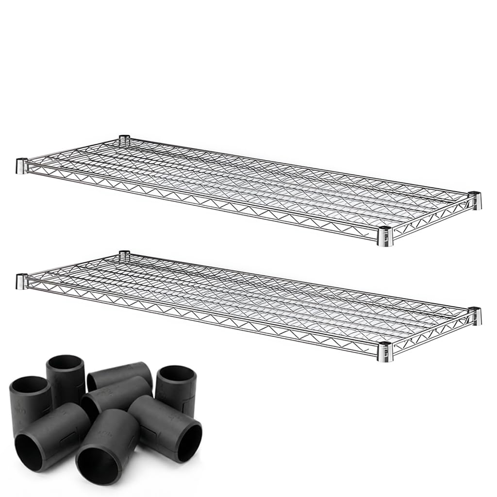 Zedfire Chrome Wire Shelf for Shelving Units, 2-Pack 18" x 48" Replacement Shelves for Wire Rack, NSF Additional Heavy Duty Shelving