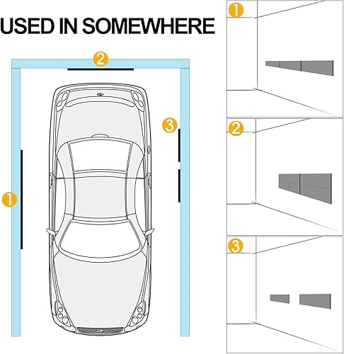 Miniatura 6 de Protector de pared de garaje, paquete de 6 protectores de pared para puerta de automóvil, impermeable, protector de parachoques de alta densidad,