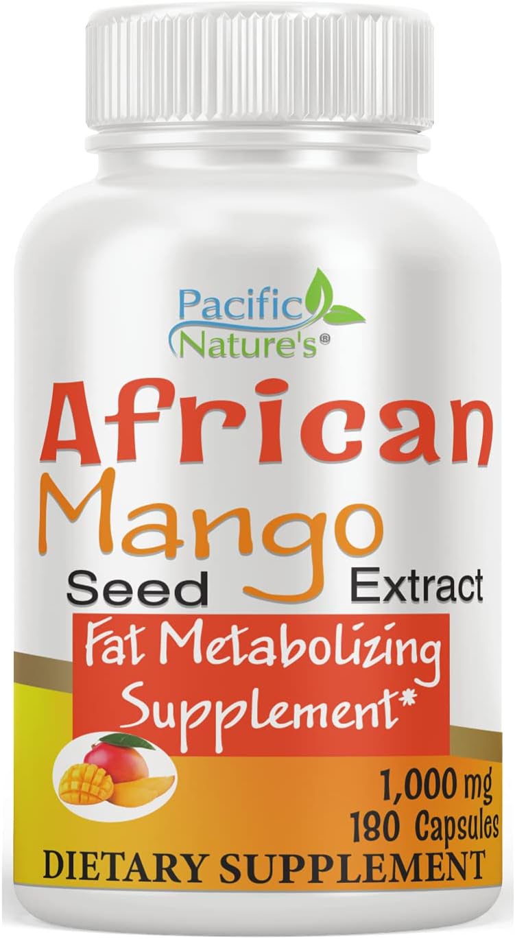 African Mango Seed (Irvingia Gabonensis) Extract 1,000 mg Supplement by Pacific Nature’s for Digestive Health and Appetite Control. * 180ct