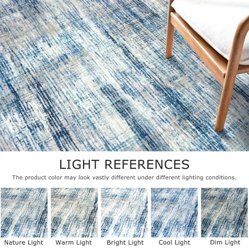 Tapete decorativo KOZYFLY 3x5 pies azul beige miniatura 4