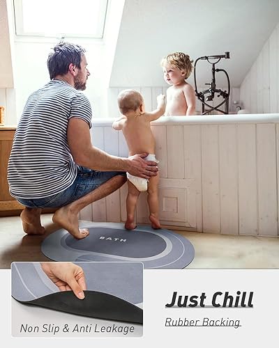 Miniatura 6 de MontVoo - Alfombra de baño, antideslizante, absorbente, sin manchas, de secado rápido, lavable, delgada, para debajo de la puerta, alfombra de baño