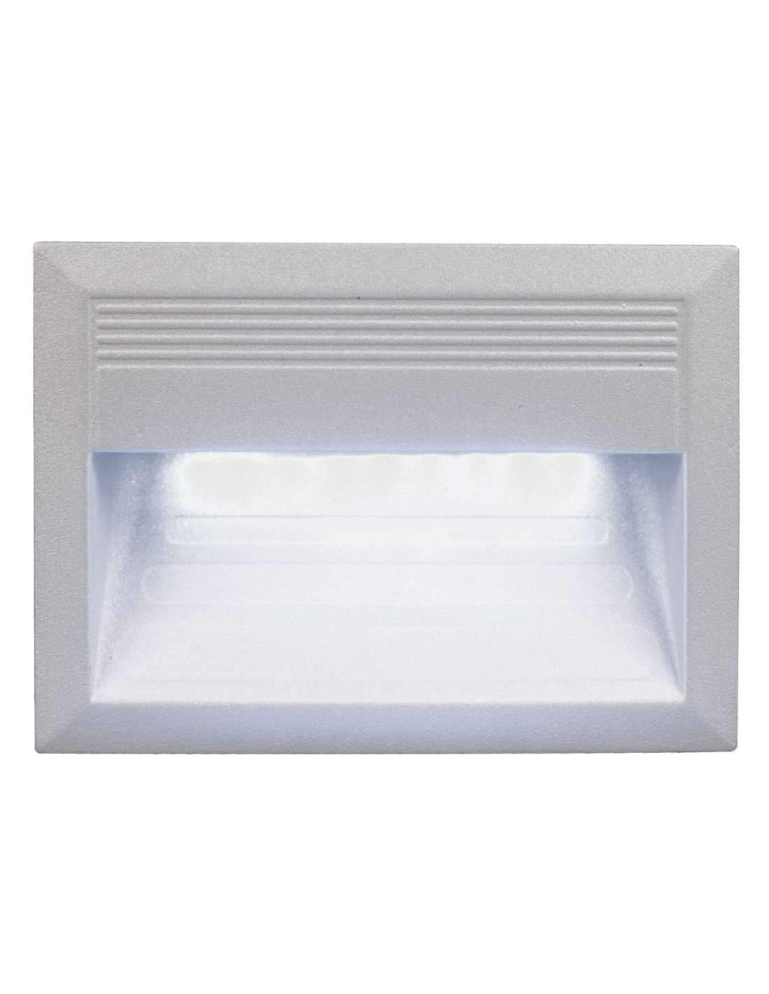 Aplique de pared DALI,exterior, rectangular, aluminio, gris, LED SMD, 1,8W 5.2K, asimétrico, IP65- ilumina caminos, entradas, pasillos, balcones y terrazas