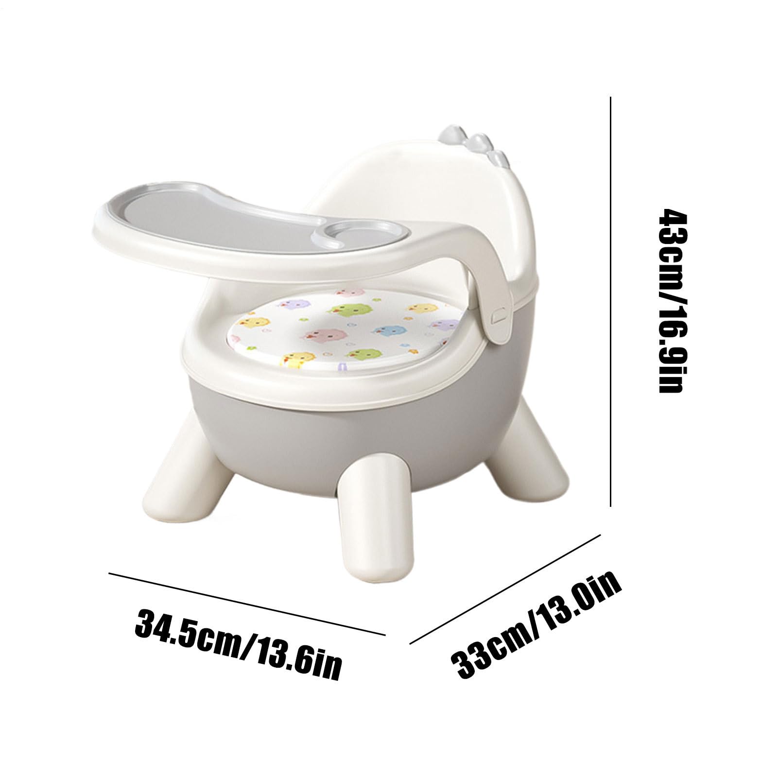 Silla de alimentación para bebé, asiento elevador con de dinosaurio, con sonido, diseño de doble bandeja, suministros interactivos para bebés para alimentar y jugar | Silla Portátil Infantil Con 2 Bandejas Extraíbles Para Viajes Juego