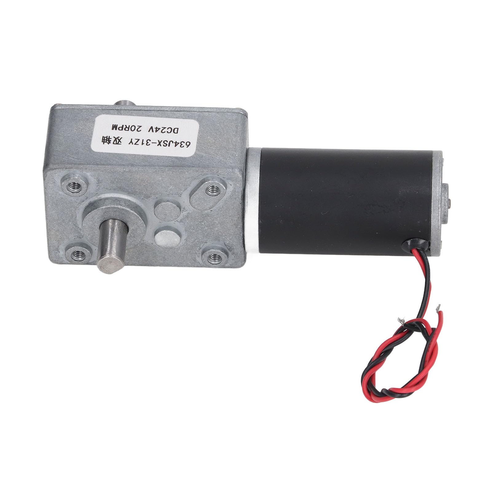 Motoriduttore, Motoriduttore DC 24V Riduzione della velocità Motoriduttore a Vite Senza Fine Reversibile a Doppio Albero Autobloccante, Controlli (20 giri/min)