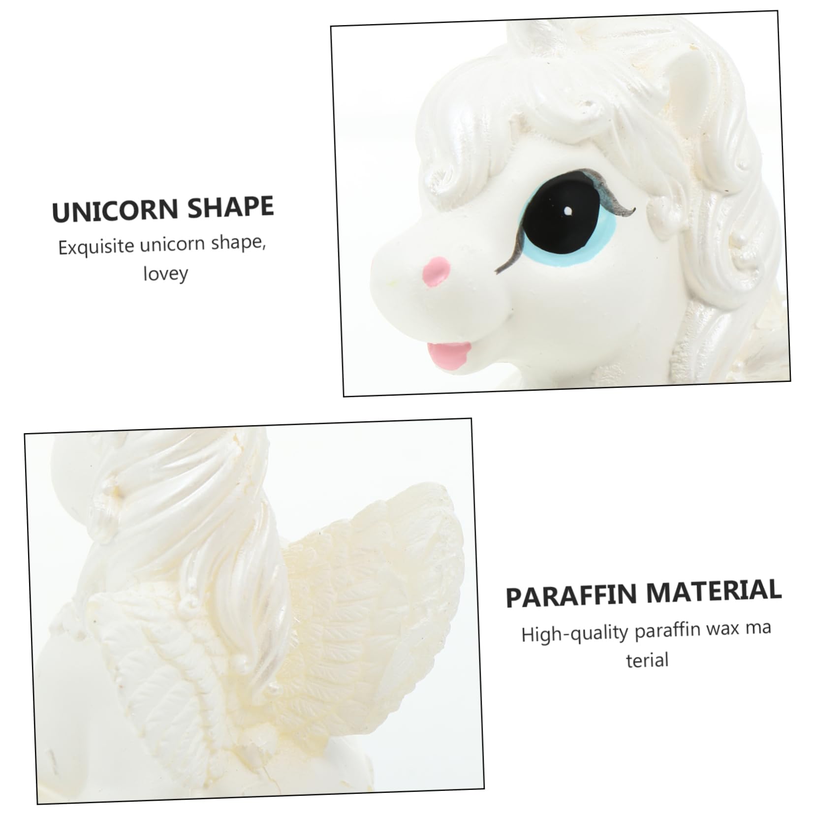 ULTECHNOVO 3 Piezas Vela Decorativa Para El Hogar Cumpleaños Fiesta Unicornio Preciosa Vela Velas De Decoración De Mesa Parafina