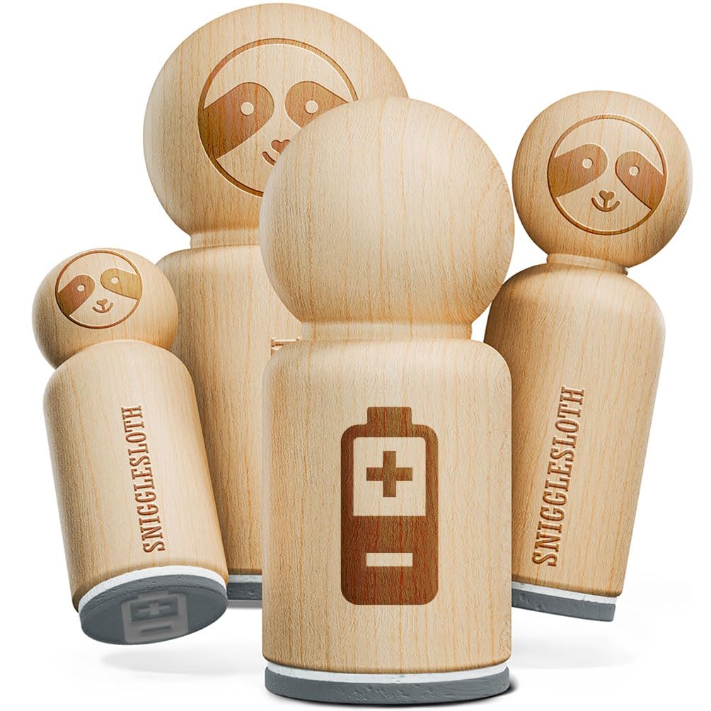 Battery Icon Rubber Stamp for Stamping Crafting Planners - 1/2 Inch Mini