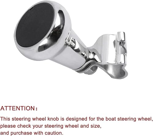 Miniatura 5 de Marine 316 - Volante de barco de acero inoxidable 34 pulgadas, perilla de maniobra, control giratorio