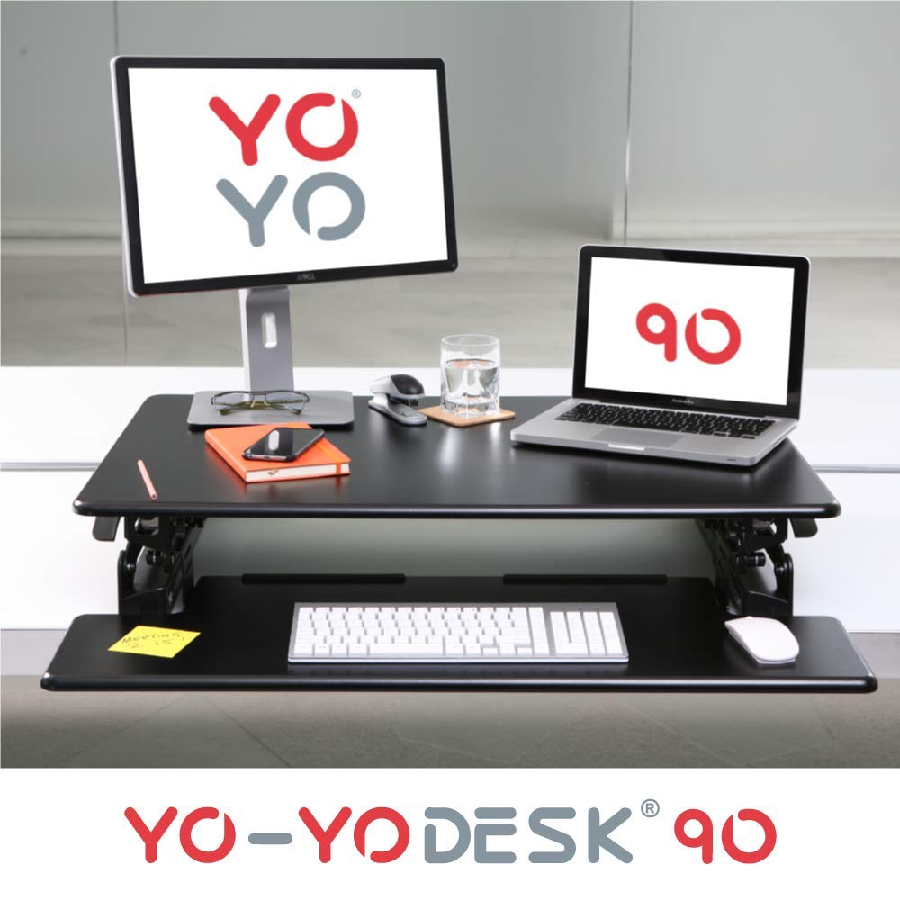 YoYo DESK 90 (BLACK) HeightAdjustable Standing Desk Converter for