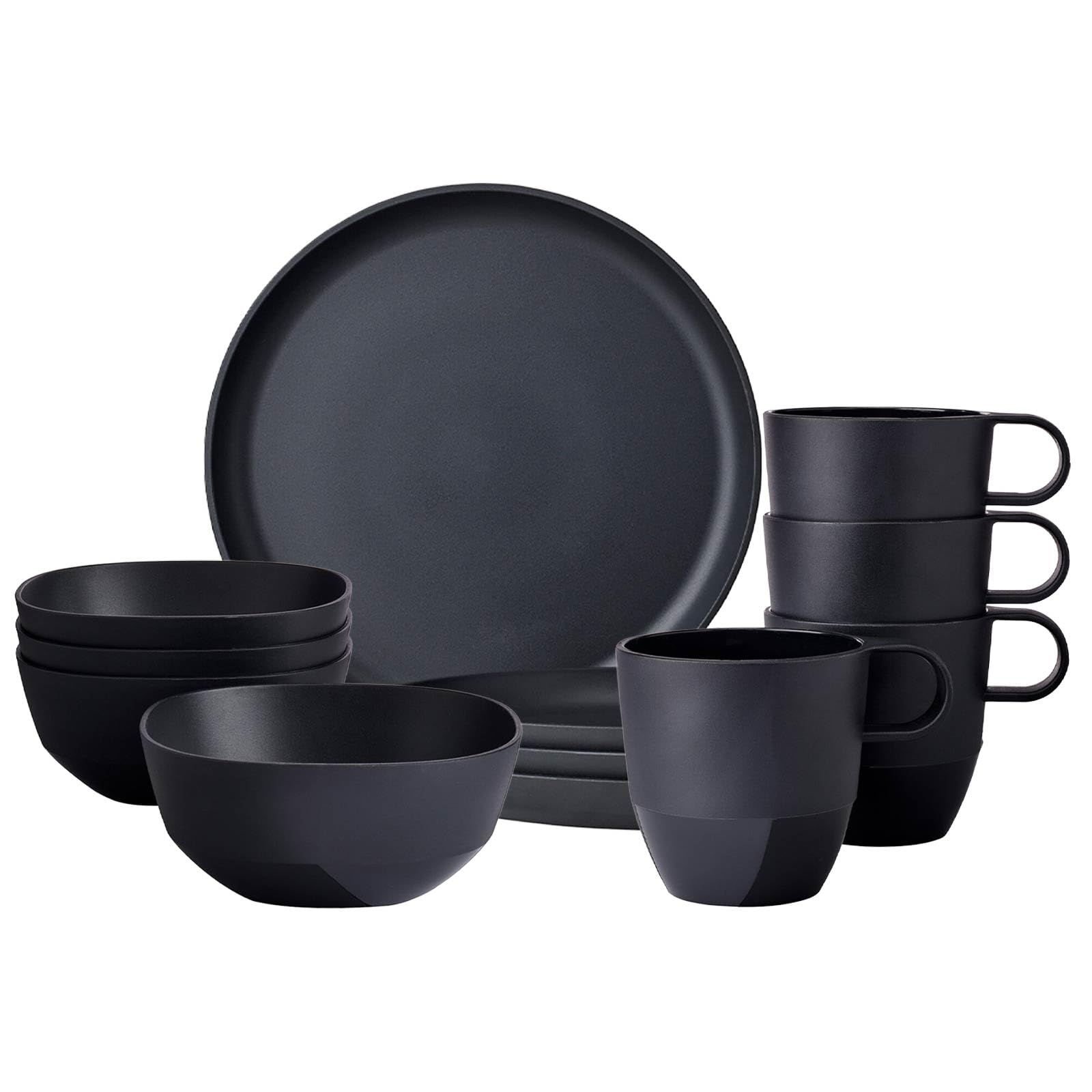 Mepal Silueta Frühstücks-Set 12-teilig | Outdoor-Geschirr | Nordic Black