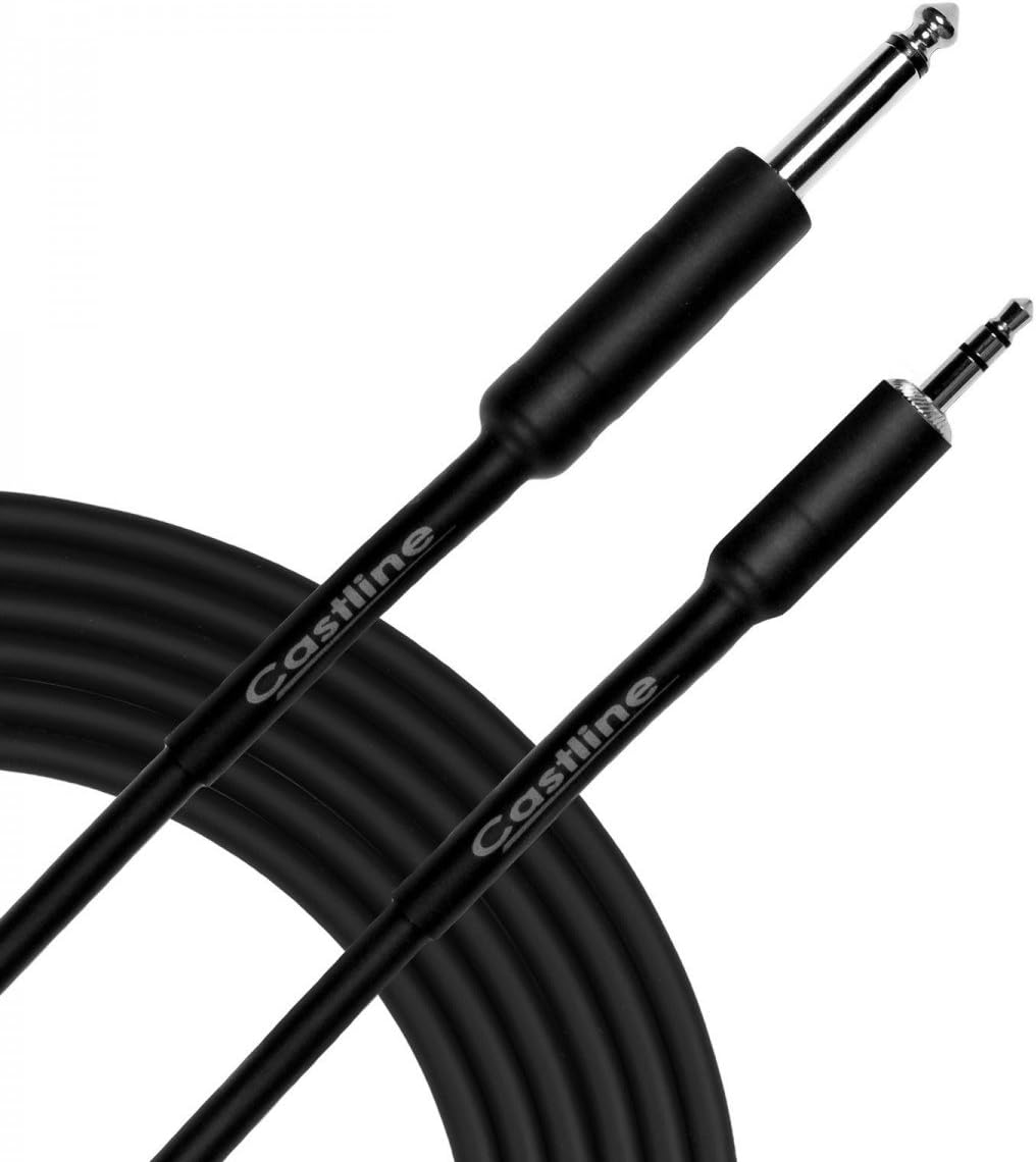 2 Ft Silver 3.5mm TRS to 1/4" TS Mogami 2792 Stereo to Mono Summing with Resistors