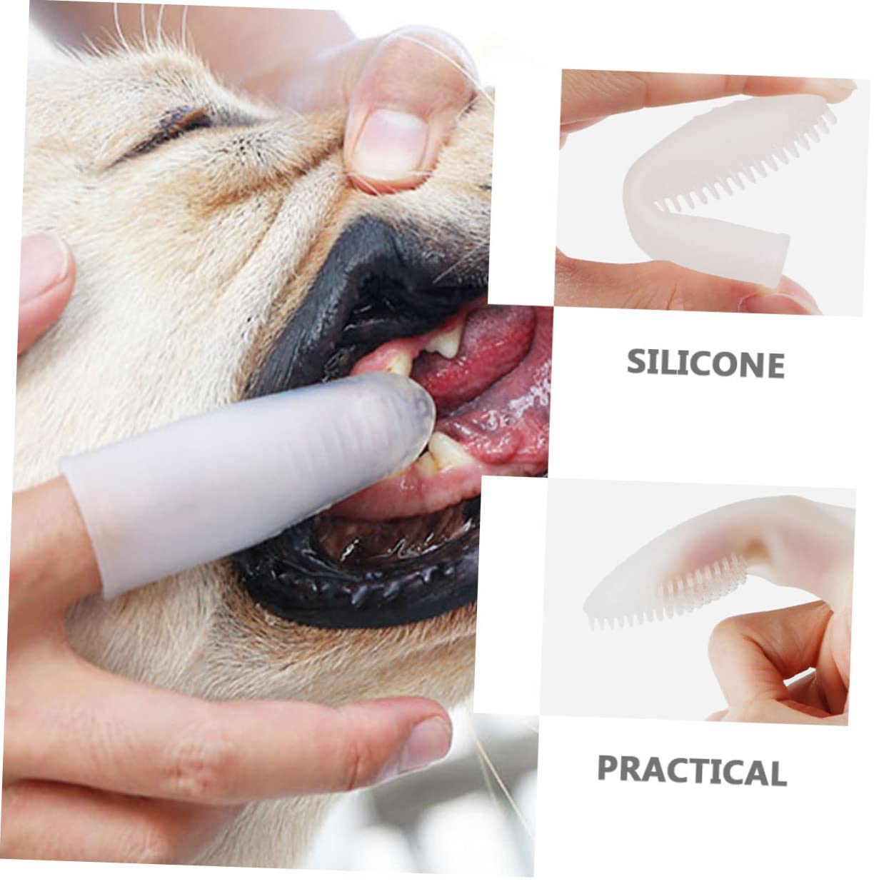 4 Pz spazzolino da denti per la pulizia del cane animale domestico orale strumento per la cura dei denti del cane spazzolino spazzolino da denti da Gel di silice bianca