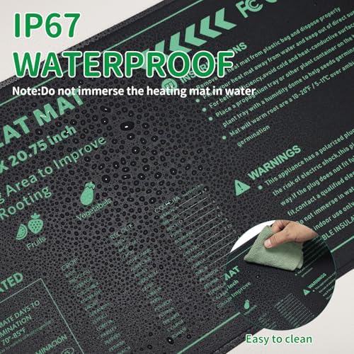 PETZOOKA Seedling Heat Mat with Temperature Control Durable Waterproof Plant Heating Pad 10"x 20.75" for Germination, Indoor Gardening, Greenhouse - 5
