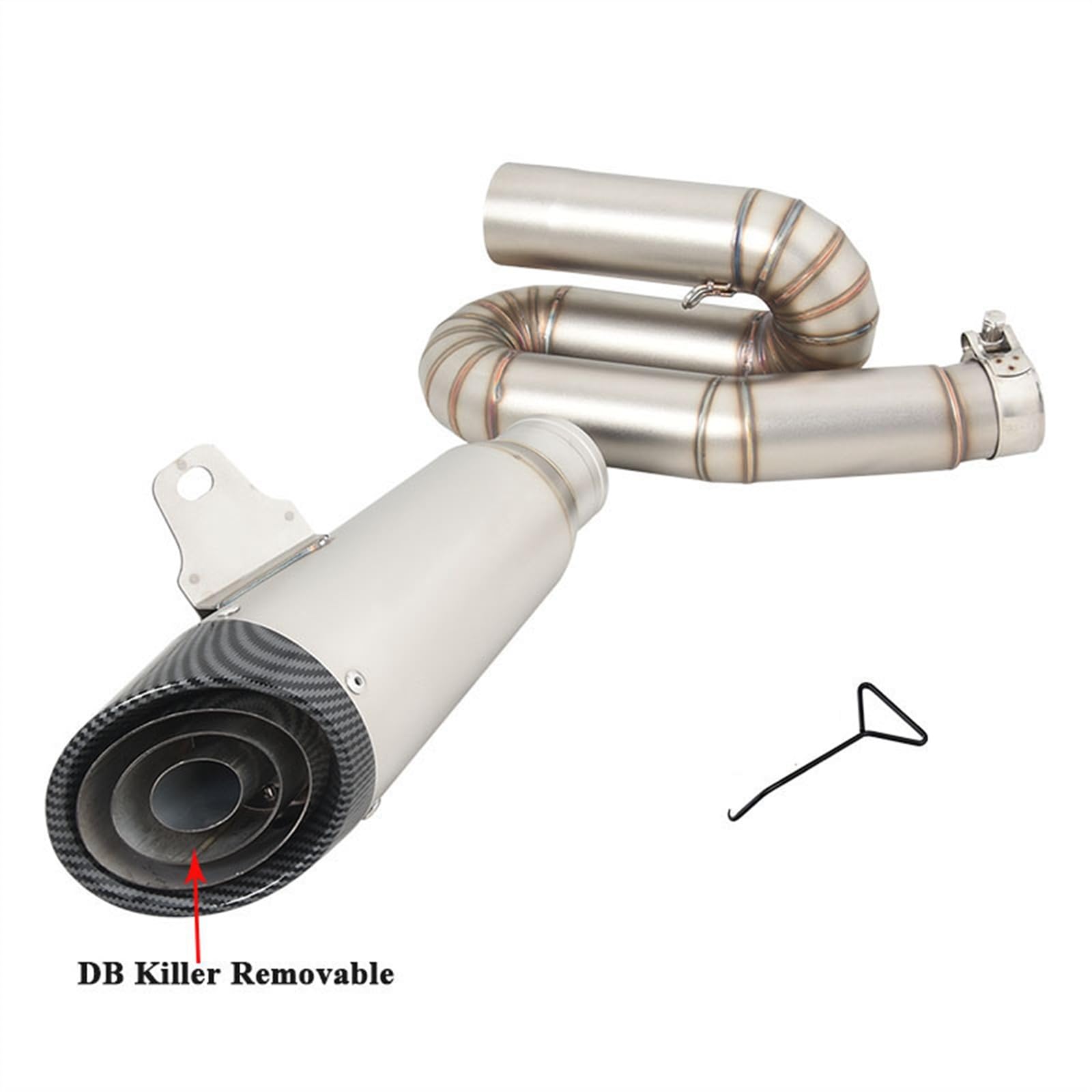 Tubo Di Collegamento Di Fuga Di Scarico Doppio Catalizzatore Silenziatore In Fibra Di Carbonio DB Killer Per TRIUMPH STREET TRIPLE 765S/R/RS 2017-2022 2018 19 2020 2021 (Color : A)