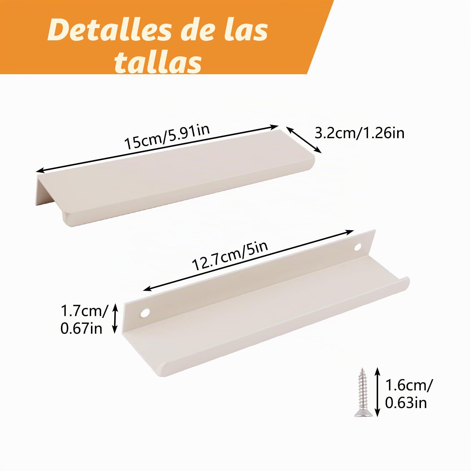 MOROBOR Juego de 8 tiradores de cajón ocultos en aleación de aluminio gris cachemir para puertas de armario de cocina, casa, 150 mm