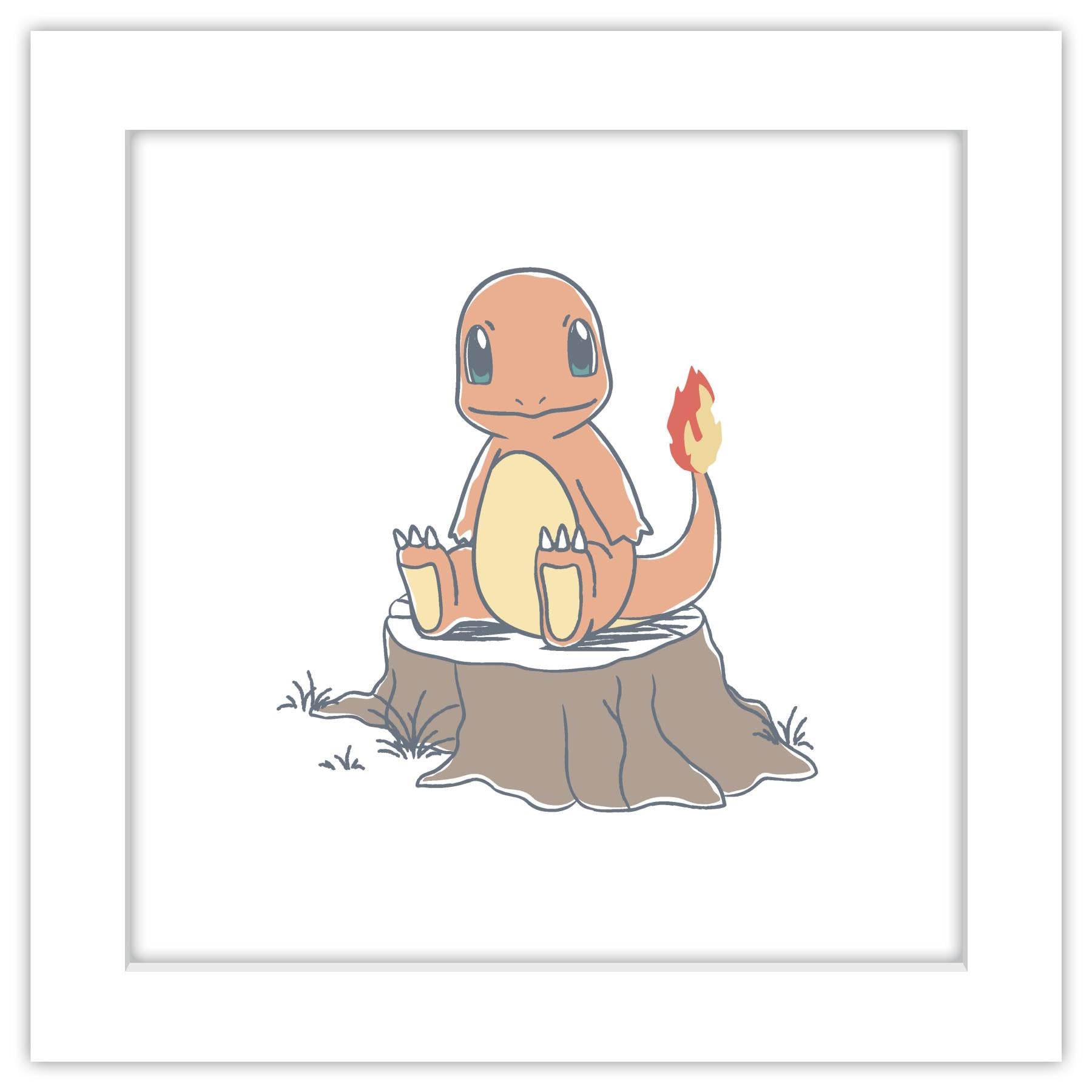 Charmander Pokémon Metal Frame Poster | Vibrant Anime Wall Art for G