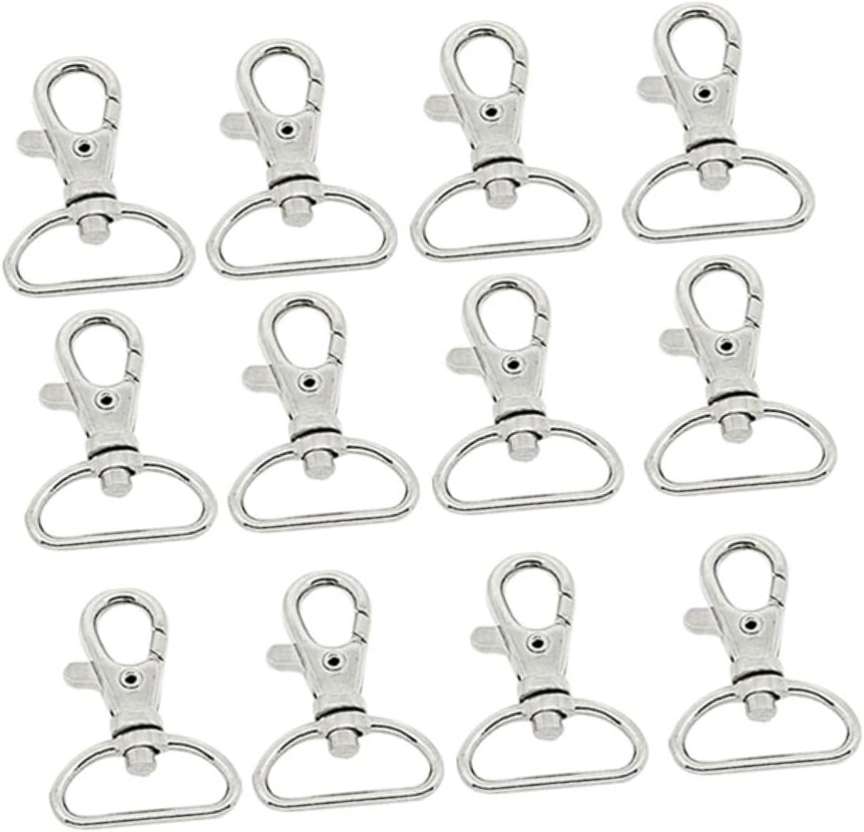 30pcs Silver Zinc Alloy Swivel Snap Hooks for Keychains Dog Leashes and Craft Projects Rotating Trigger Clips