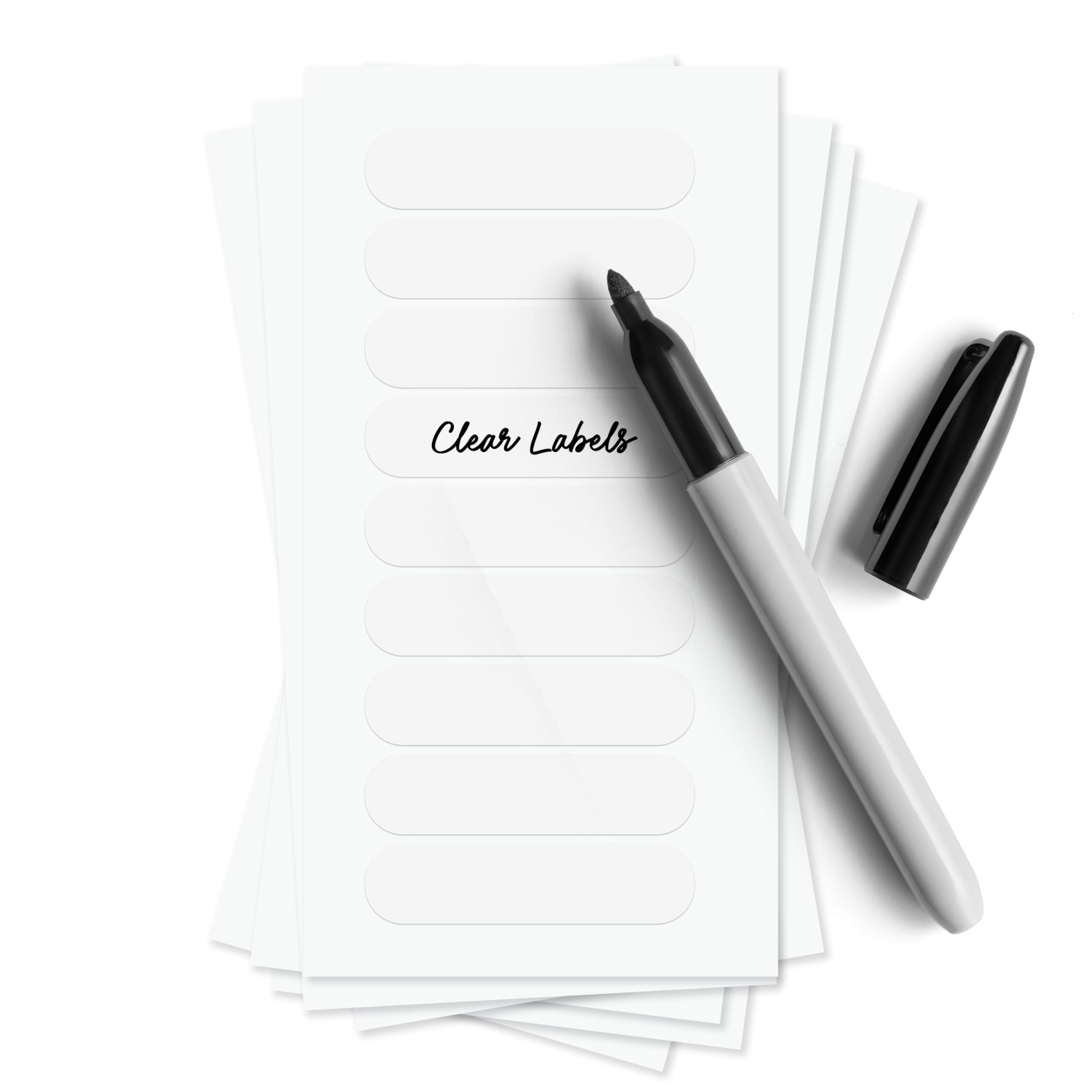 Photo 1 of ThreeKin Collective Waterproof Labels - Clear, 72pcs