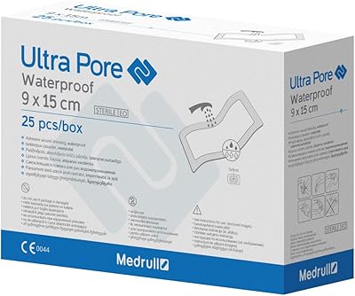 Medrull Wasserfeste Wundpflaster ULTRA PORE 15 x 9 cm 100% Wasserfestes Pflaster Steril, Transparent, Starker Halt - Schützt bei Schnittwunden & Kratzer - Ideal zum Duschen, Sport, Baden 25 Stück