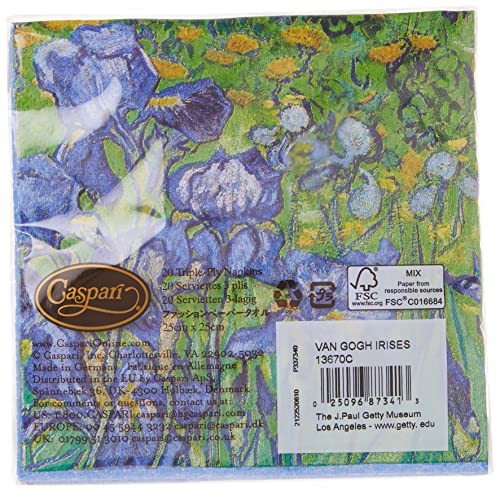 Caspari Van Gogh Irises Paper Cocktail Napkins - 20 Per Package #TOP5