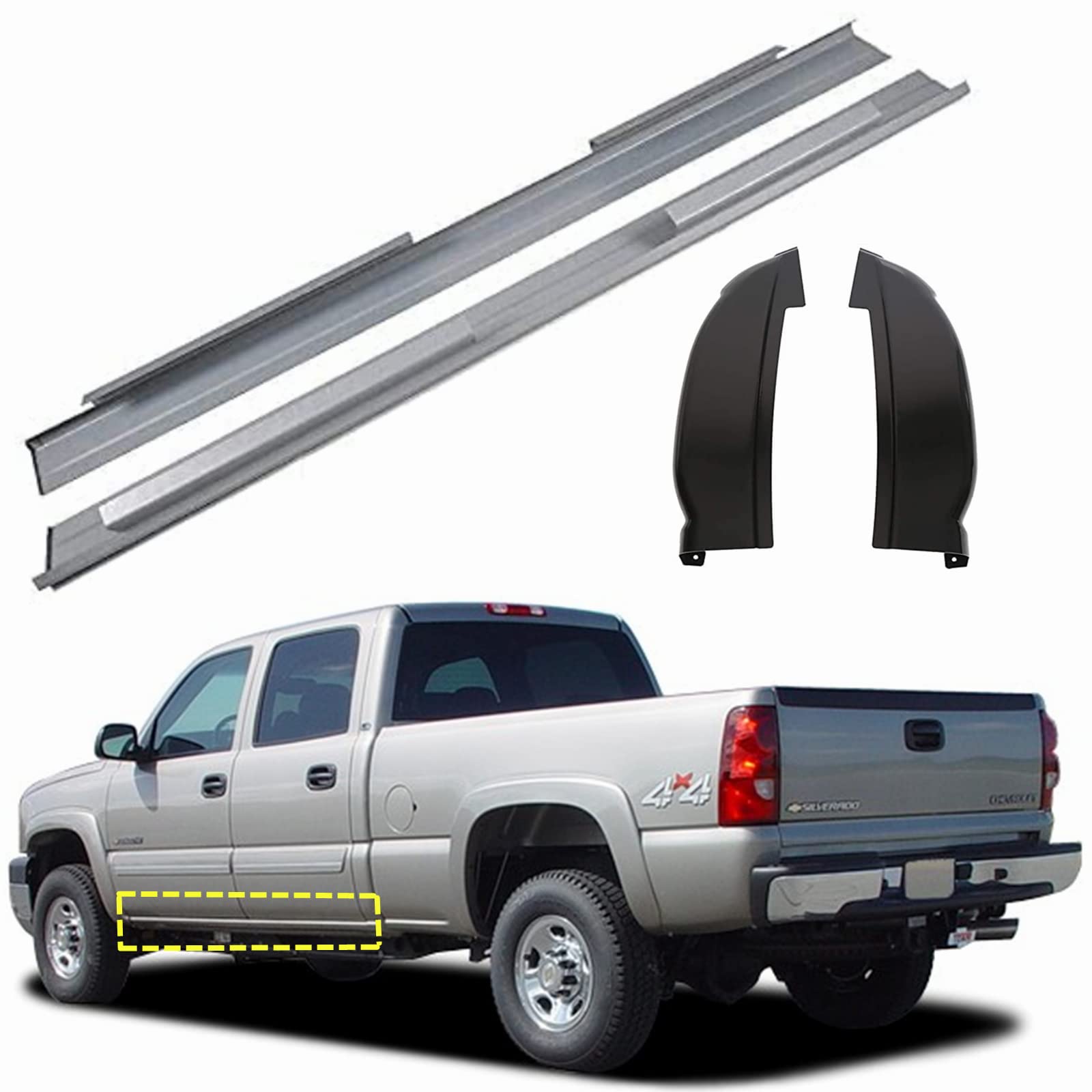 Etn Rocker GM Truck Rockers Chevy Silverado & Sierra Crew Cab Rocker Panels & Cab ...