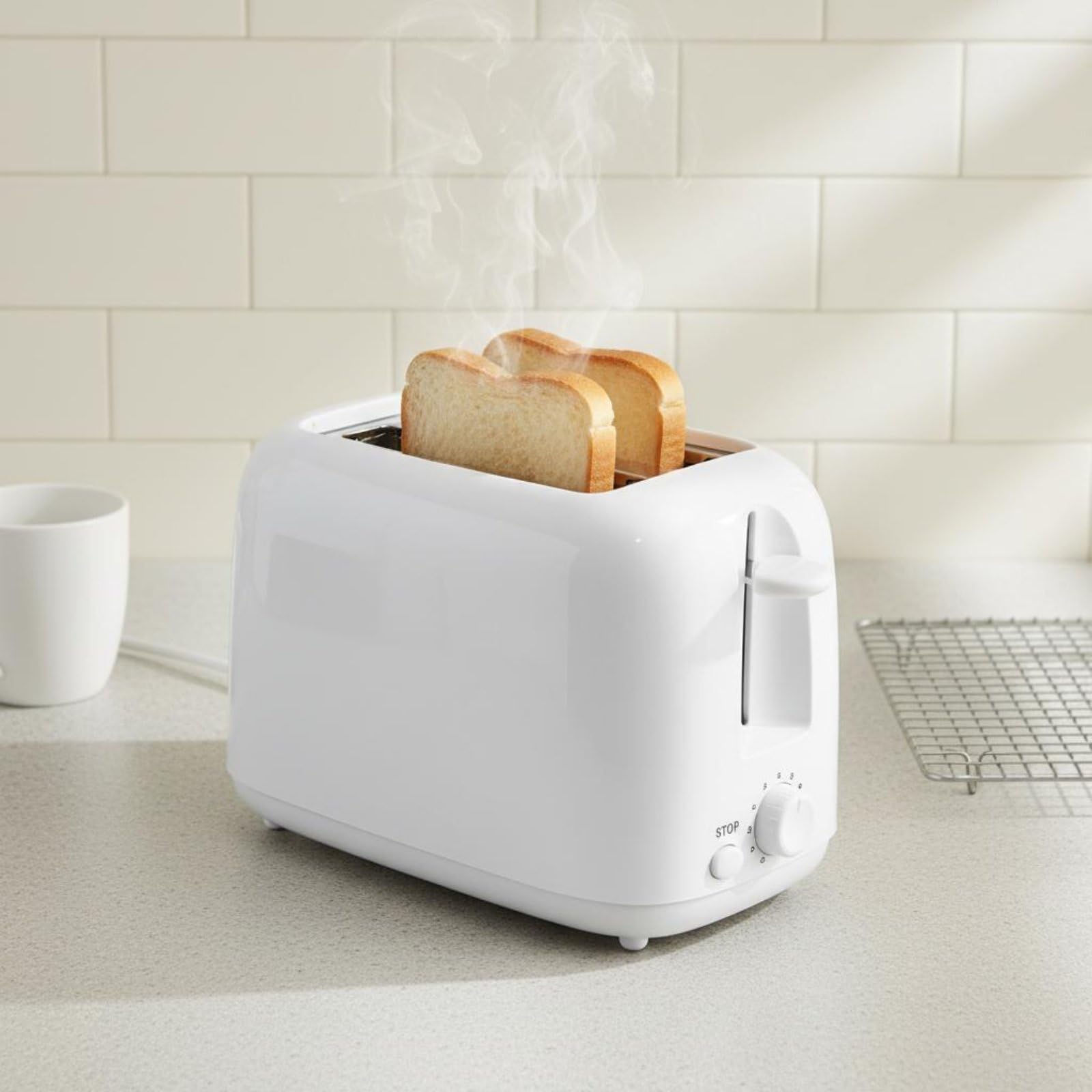 Automatic Automatic Lift Electric Toaster Easy to Use S | Automatic Lift Electric Toaster Easy to Use Smart Quick Breakfast Small Appliance Even Toasting White Eu 220-230v-image-39