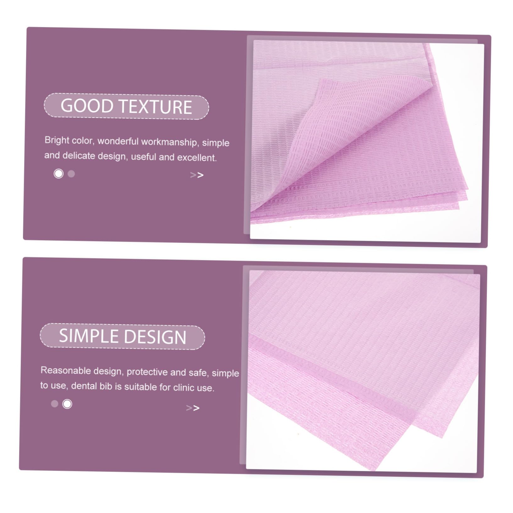 Hohopeti 125 feuilles Bavoirs Dentaires Jetables Tissu Non Tissé Lot de Pratiques et Barrières pour Usage Médical