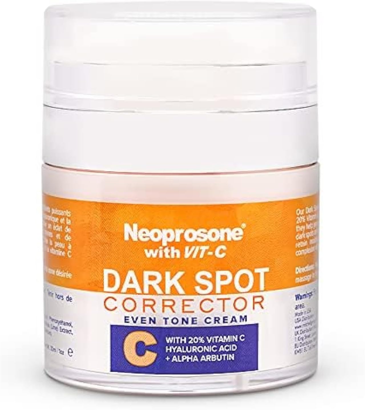20% Vitamin C Dark Spot Corrector Cream - 1 Fl oz / 30ml - Skin Brightening Gel Cream - with Hyaluronic Acid, Vitamin E