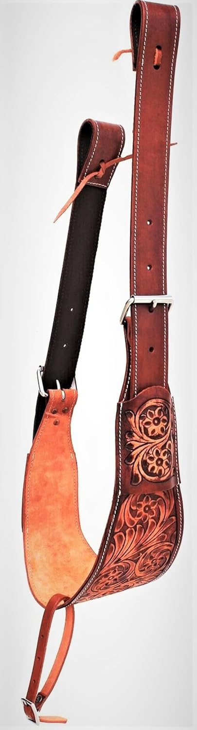 HUMAYL Saddlery Rear Girth Back Cinch Strap Western Horse Saddle Bucking Strap Flank Cinch Smooth Leather Size Length: 40 Buckle to Buckle & Width: 2.75 with 2 Buckles, GIRTH20