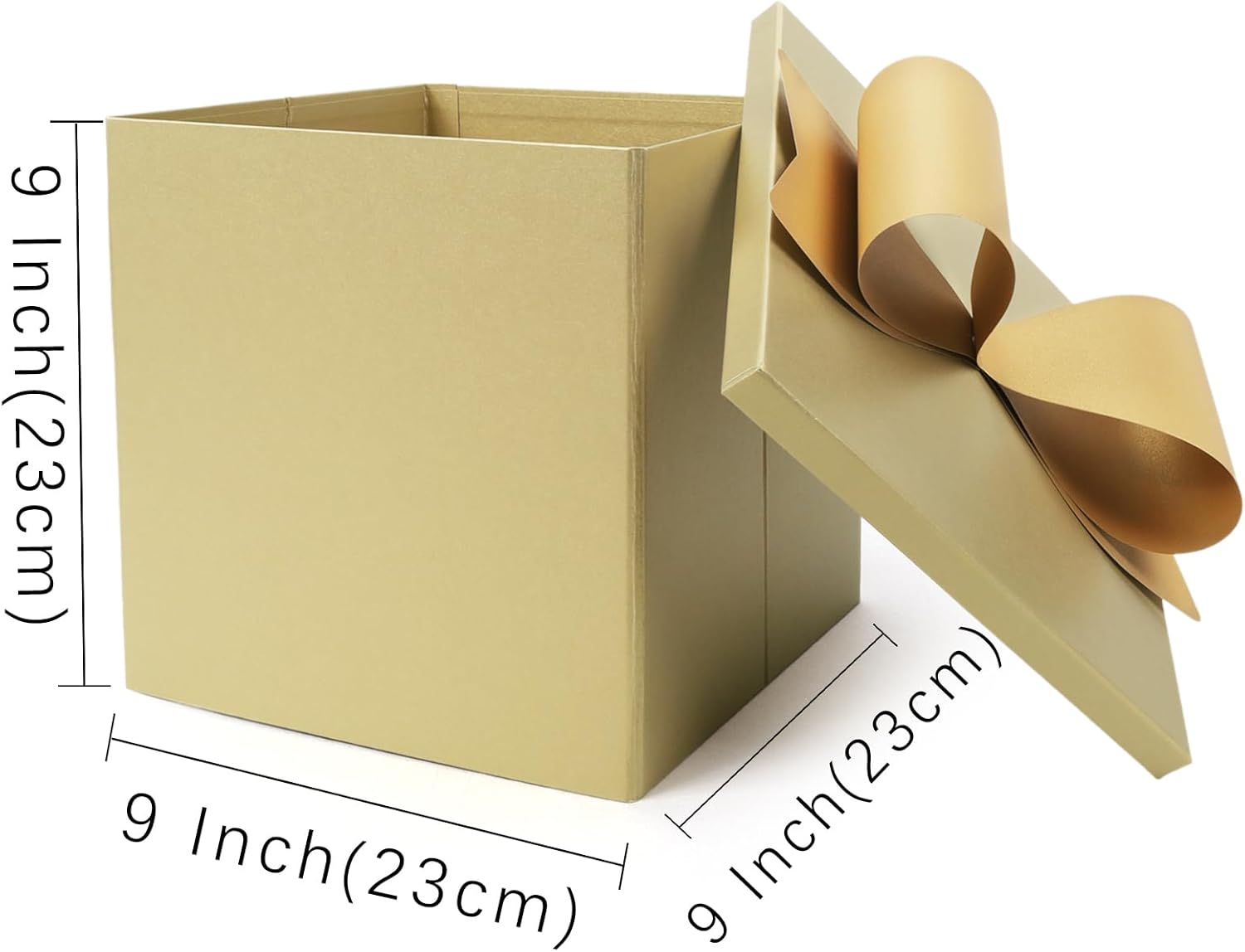 Medium Boxes with Lids for Presents, 9x9x9 Inches Gold