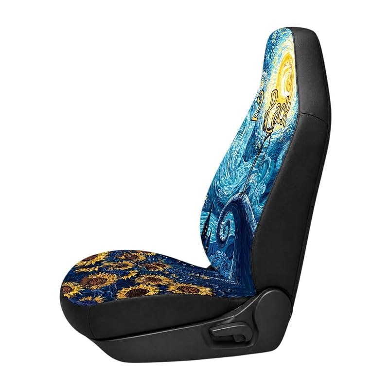 Capa para Banco de Carro GENANY com Estampa Caveira Noite Estrelada para Bancos Dianteiros Kit com 2