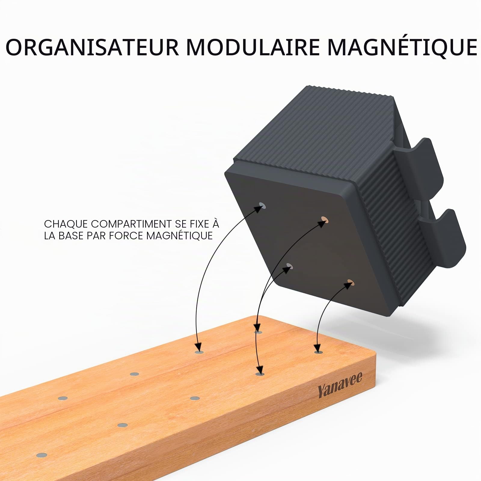 Organisateur de Bureau avec Porte-Stylo Réglable, Support de Téléphone, Porte-cartes de Visite, Pot à Crayons, Plateau de Notes Autocollantes, Organiseur de Table pour Bureau à Domicile