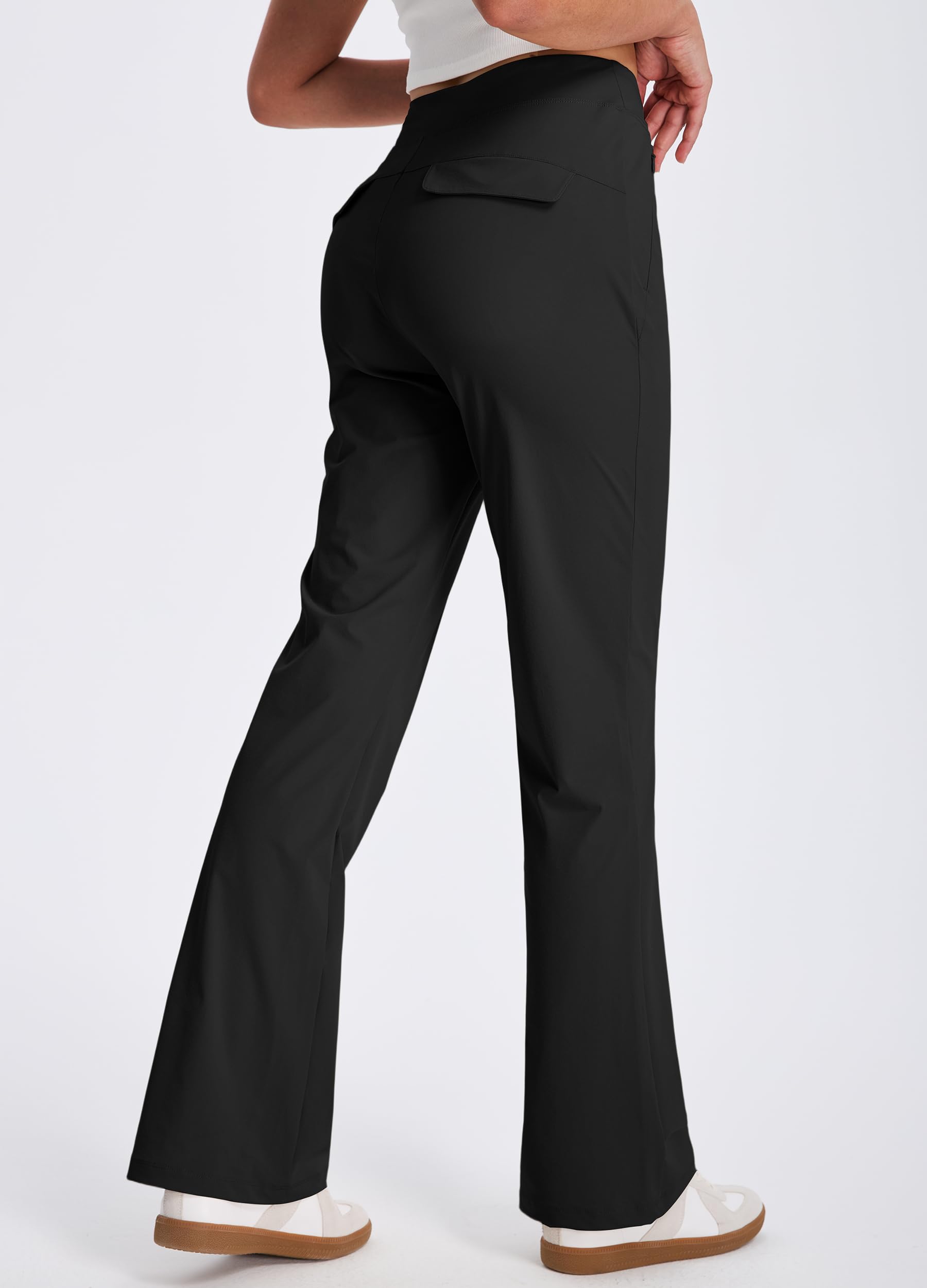 Libin Pantaloni Golf Donna Leggeri Estivi Viaggio | Pantaloni Casual Bootcut Vita Alta Elastici, Tasche Con Zip Leggeri Pantaloni Estivi Slip-On Viaggio Jogging