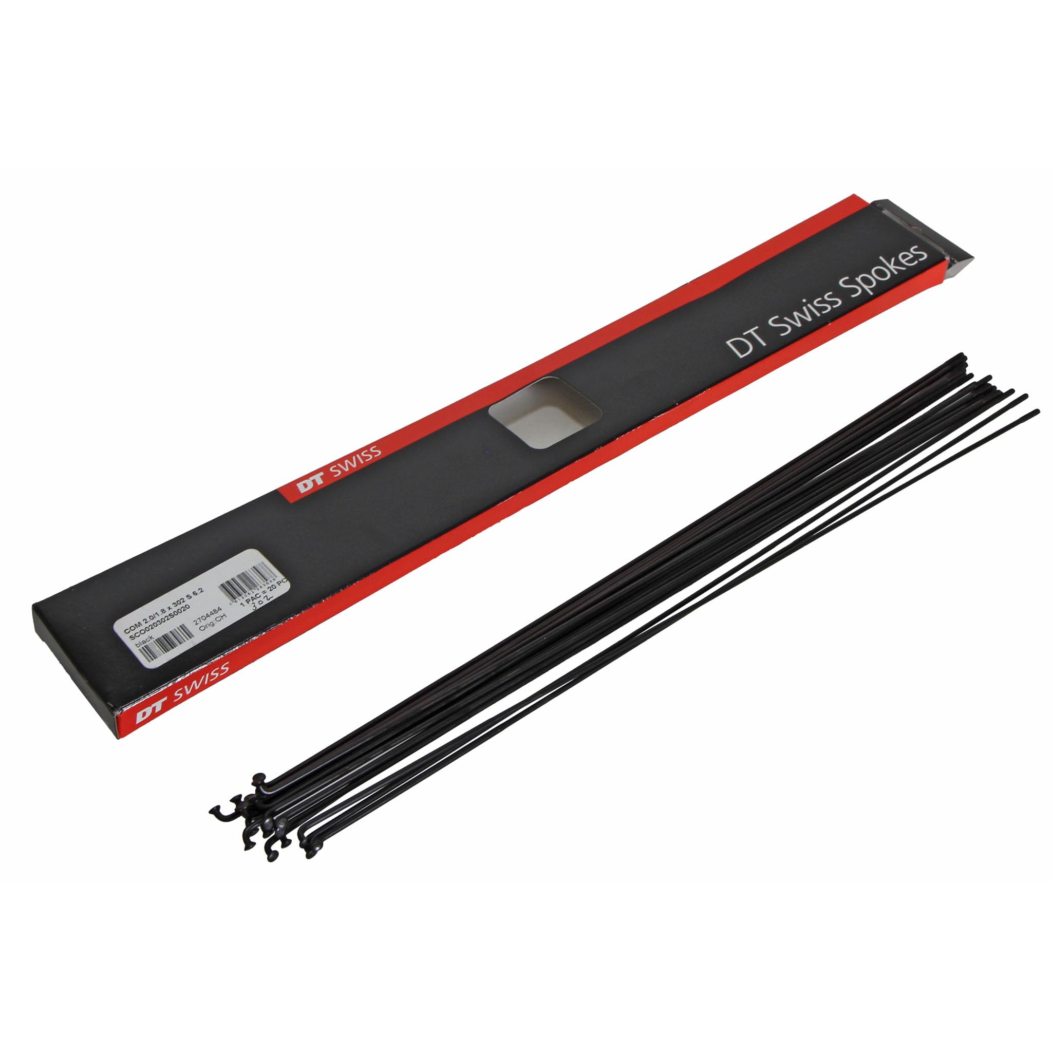 DT Swiss Competition Bicycle Spoke - DB14g, 295mm - Box of 20 - Black - SCO020295S0020