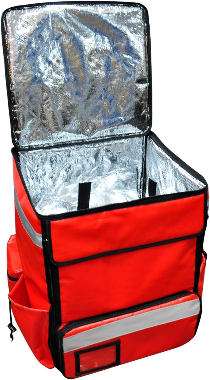 70L XL Large Insulated Food Delivery Backpack Expandable with 4 Cups Holders Cooler Bag Waterproof Pizza Bag for Uber Eats Thermal Food Bag for Bike for Beach, Picnic, Camping UberEats Doordash