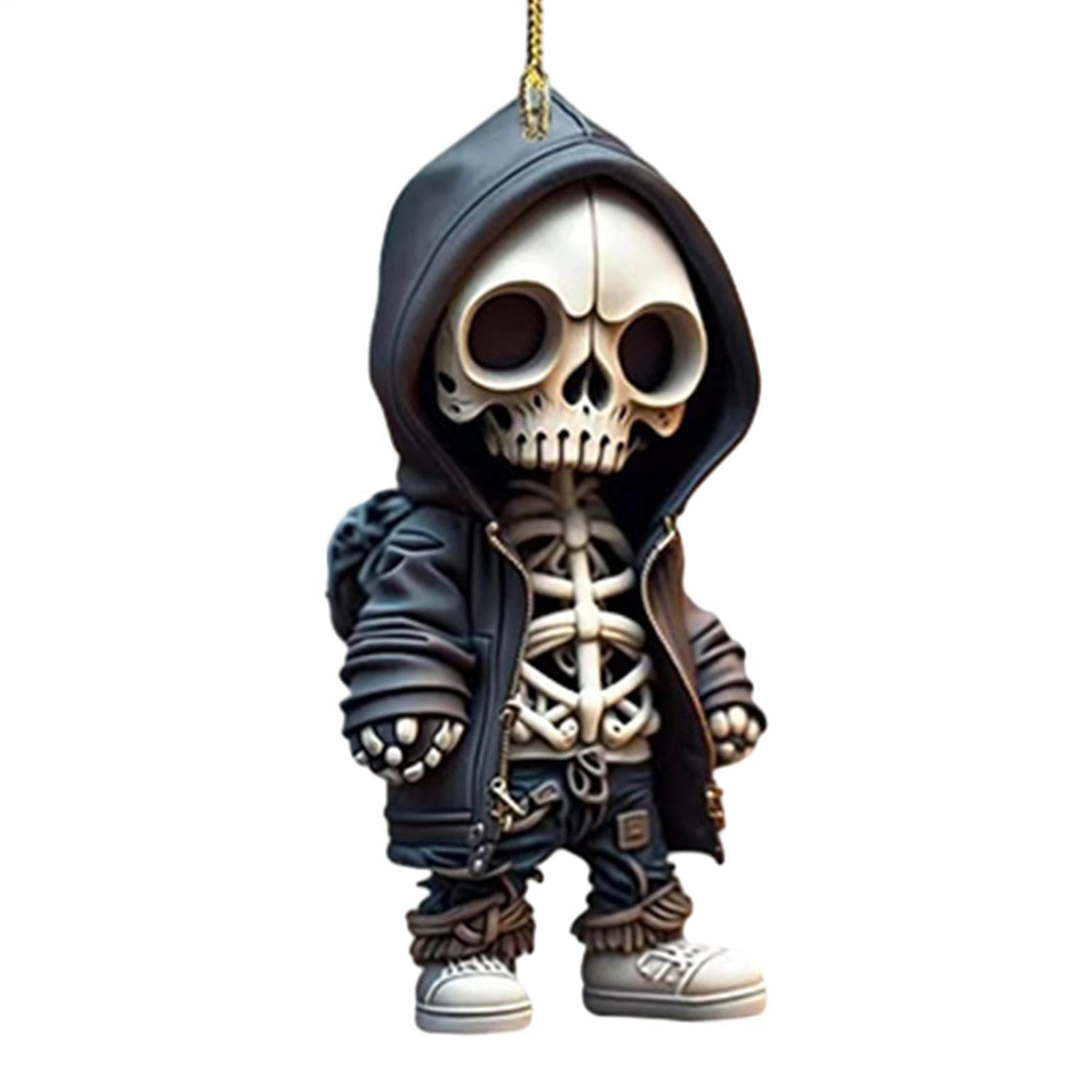 Muiltvoe Skeleton Swing Car Ornament – Acrylic Figurines, Mirror Pendant | Perfectly For Halloween Interior Decorations, Backpack Auto