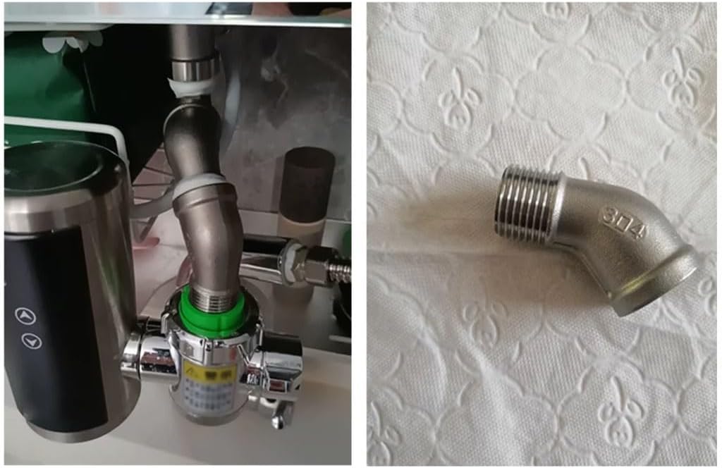 Stainless Steel Cast Pipe Fittings,1/4" 3/8" 1/2" 3/4" 1" 1-1/4" 1-1/2" 2" Female to Male 45 Degree Elbow Connector Coupler 304 Stainless Pipe Fitting,(1.5 Inch)