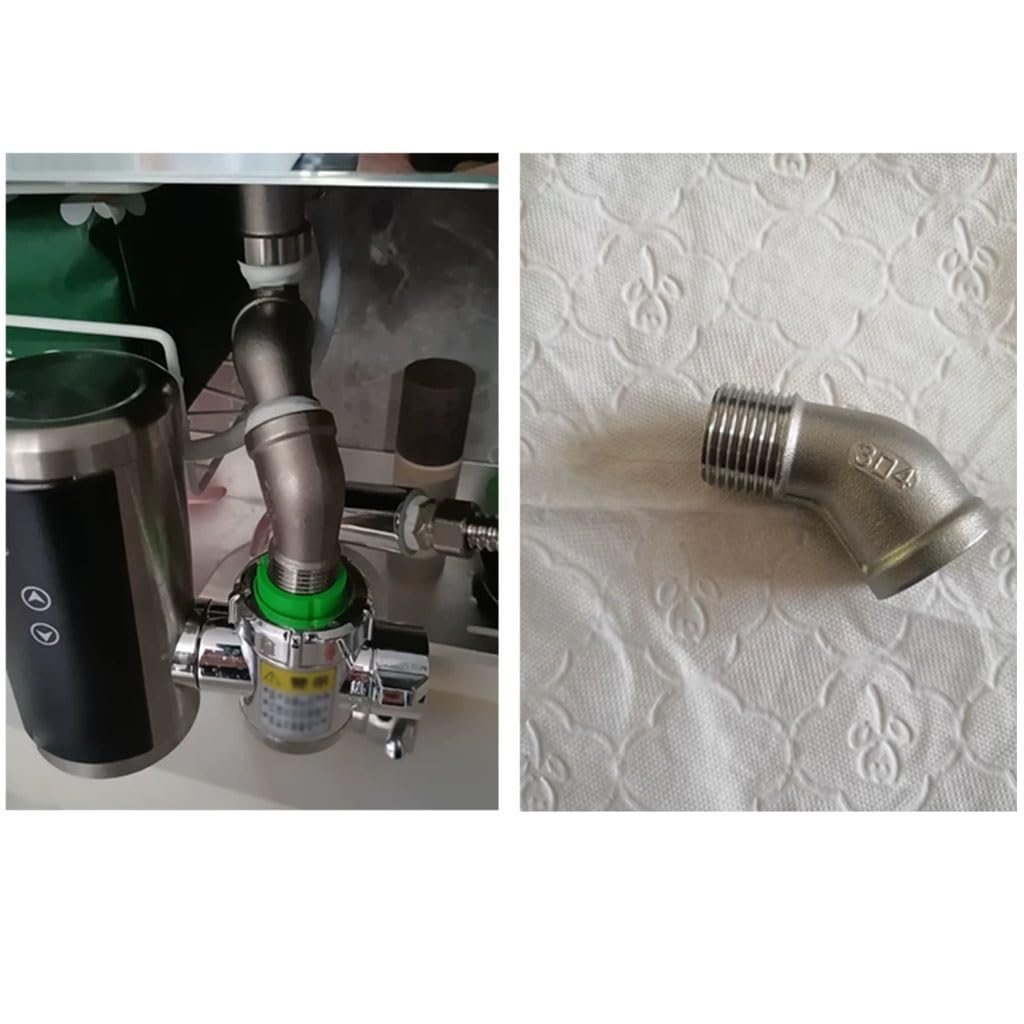 Schlauchverbinder,. 1/4 Zoll, 3/8 Zoll, 1/2 Zoll, 3/4 Zoll, 1 Zoll, 1-1/4 Zoll, 1-1/2 Zoll, 2 Zoll, weiblich auf männlich, 45-Grad-Winkelverbinder, Kupplung, 304 Edelstahl-Rohrverschraubung, 1 Stück(2