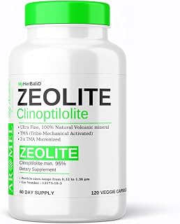 Zeolit 120 Capsules | Detox | Clinoptilolite 95% | 3X Activated | Natural Mineral Dust Less-Than 2 µm |