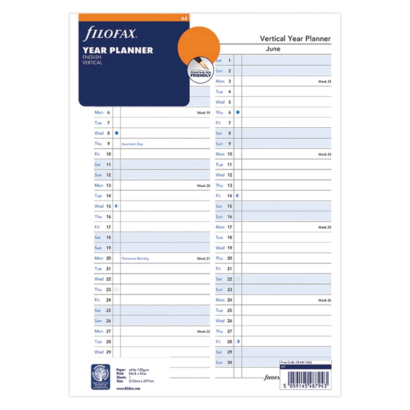 Filofax 2025 A4 Year Planner Vertical 25-68702 : Amazon.co.uk ...