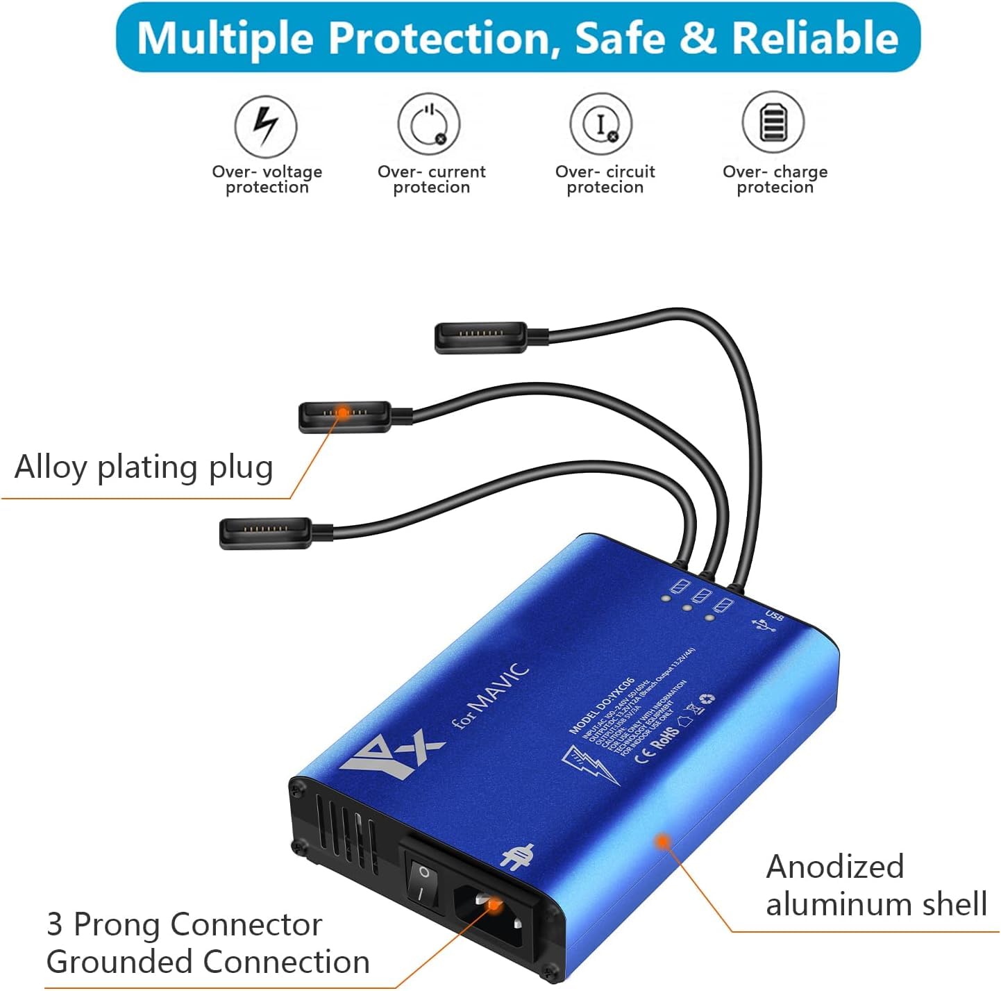 Chargeur de batterie intelligent 5 en 1 pour DJI Mavic Pro Drone Batterie et télécommande