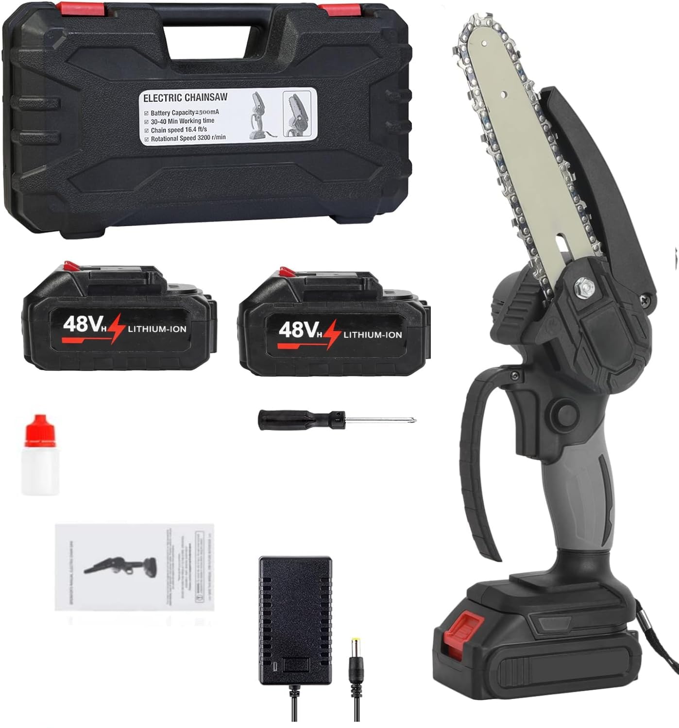 Dravizon Mini Chainsaw 6 Inch, Cordless Mini Chainsaw Battery Powered with 48V 12000mAh Rechargeable Battery, One-Hand Use Electric Chainsaw, Handheld Chainsaw for Tree Trimming Wood Cutting (B0CPW6VM5R) Amazon Price History, Amazon Price Tracker