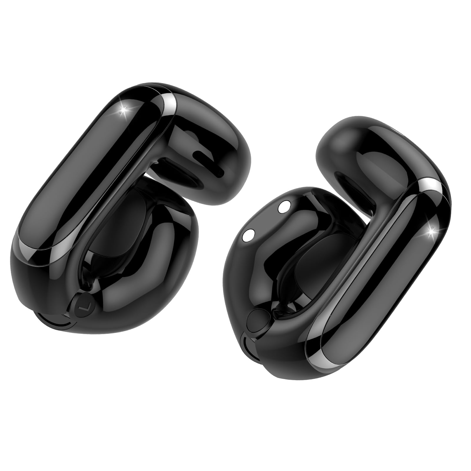 Open Ear Kopfhörer Bluetooth 5.4 Clip On Kopfhörer Kabellos, Tiefschwarz | Beeindruckender Klang, 42H Lightweight und Bequem Open Ear kabellose Earbuds