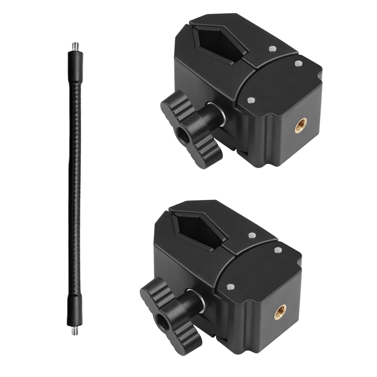 Universally Heavy Duty Flexible Arm Clamp for Photography Video Equipment and Outdoor Mounting Applications Strong Hold Metal Double Clamp Flexible Arm Photography Light Stand