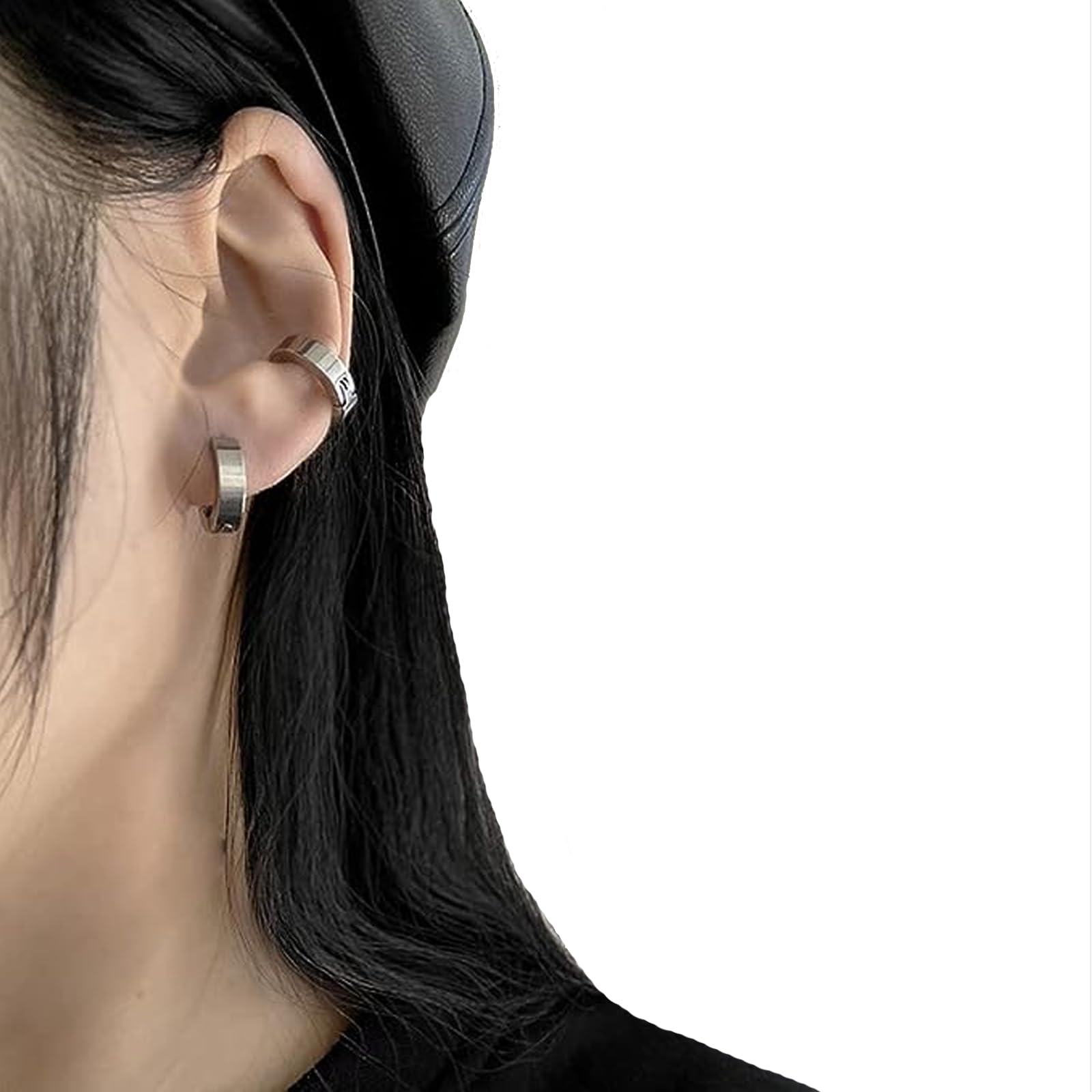 Flongo Orecchini falsi orecchini teschio gotico, Orecchini in acciaio inossidabile orecchini clip orecchini per uomo donna, Gothic 1 paio