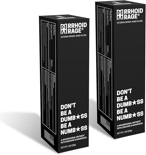 Rrhoid Rage Ungüento para hemorroides y fisuras tratamiento con lidocaína, extracto de aloe, sulfato de magnesio, abeto bálsamo, crema de