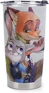 ズートピア ニック･ワイルド ジュディ･ホップス マグカップ コーヒーカップ コンビニカップ 600ml 保冷 保温 ステンレス製 蓋付き 持ち運び 直接ドリップ プレゼント用 車用 キャラクター グッズ かわいい
