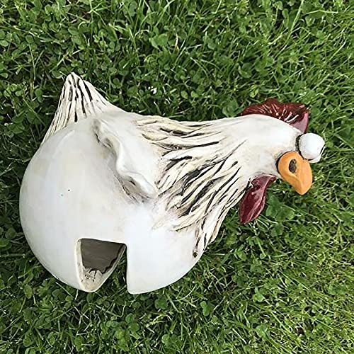 Healt 1Pc Funny Farm Sculpture Chicken Decorations-Resin Rustic Chicken Fence Farm Art Backyard Chicken Decoration For Farmhouse Courtyard Garden Stairs Farm Patio (03_Style#C) #TOP3